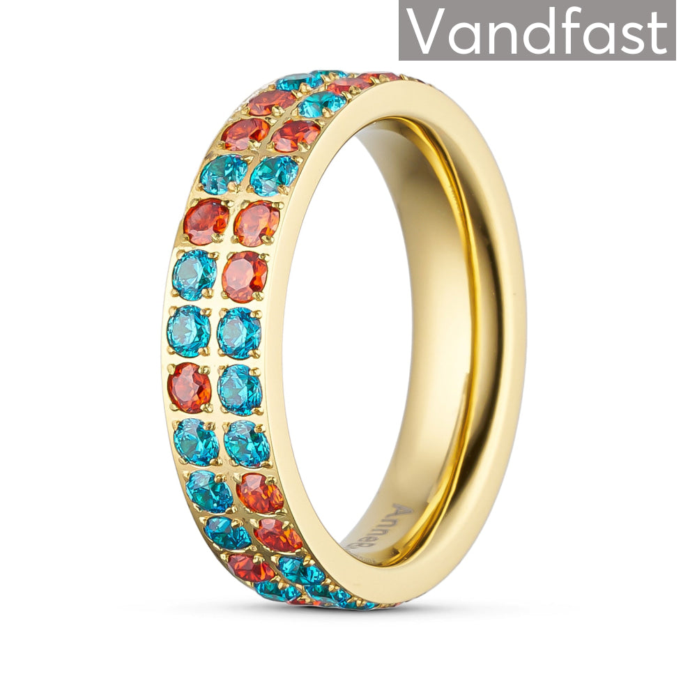 ANNEBRAUNER Alliance Orange And Blue Ring 18K Guldbelagt - 48