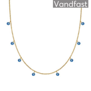 ANNEBRAUNER Classy Sapphire Blue Halskæde 18K Guldbelagt