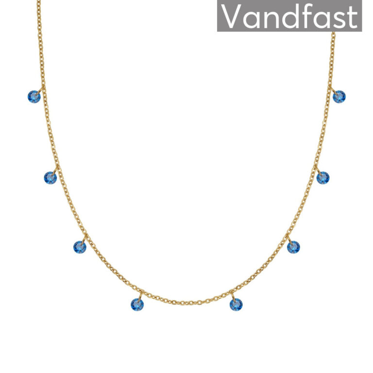 ANNEBRAUNER Classy Sapphire Blue Halskæde 18K Guldbelagt