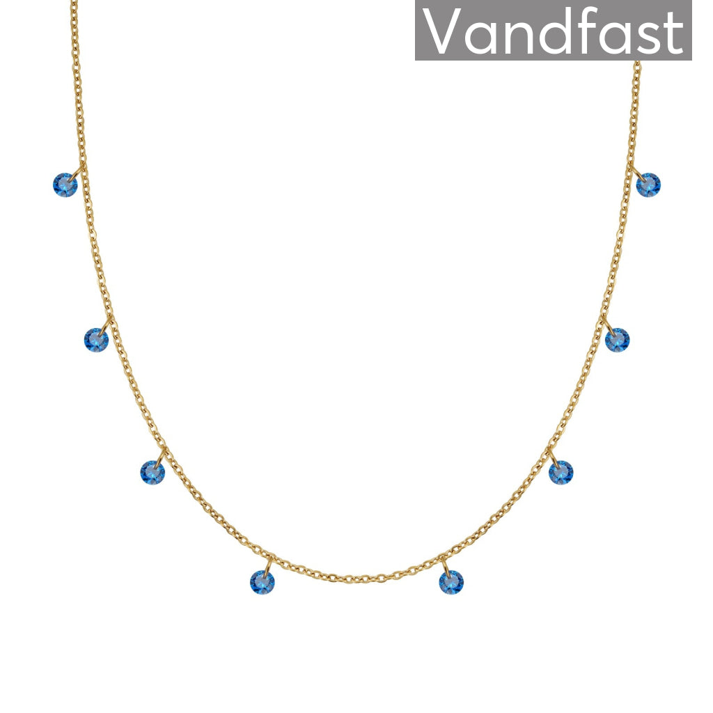 ANNEBRAUNER Classy Sapphire Blue Halskæde 18K Guldbelagt