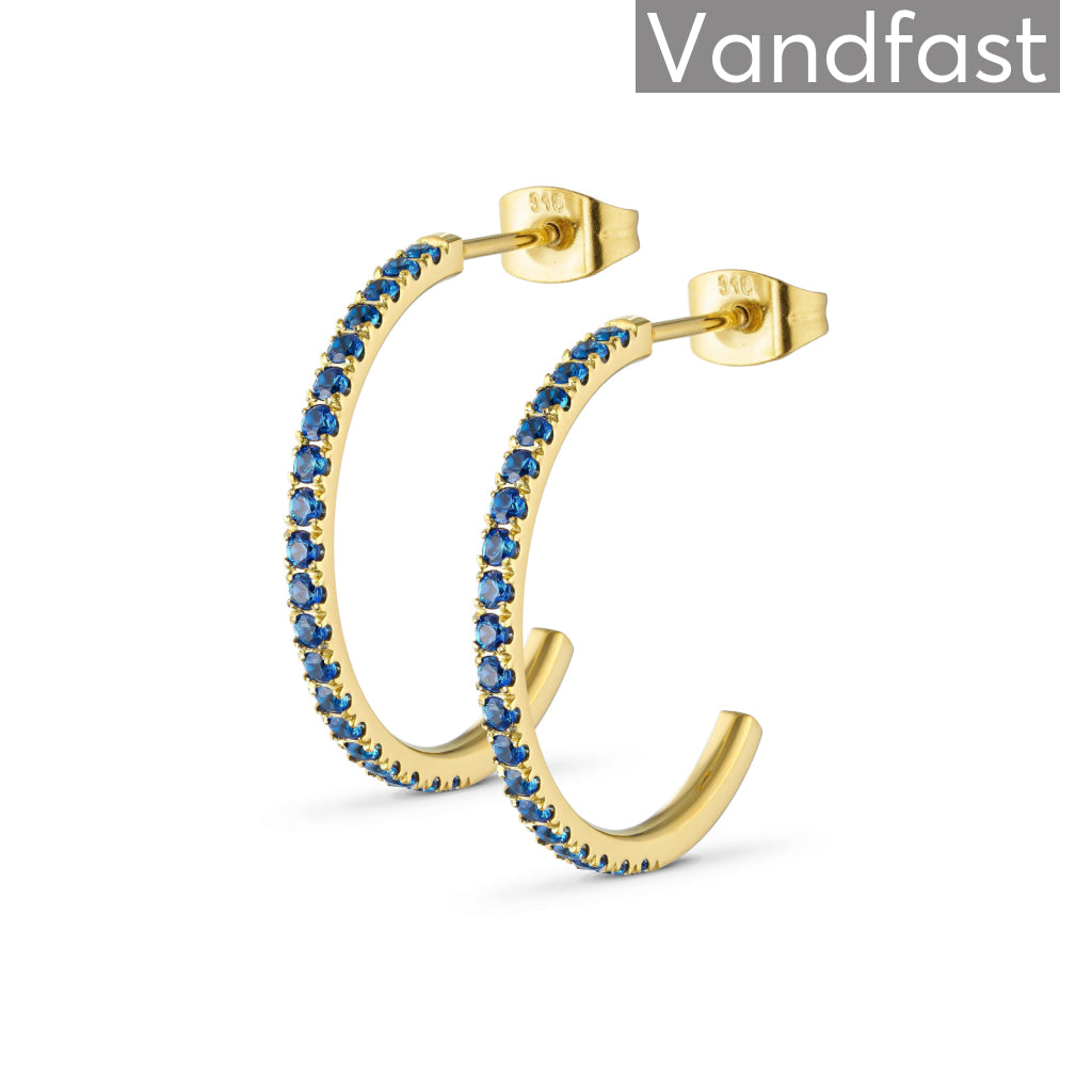 ANNEBRAUNER Creole Love Sapphire Øreringe 18K Guldbelagt