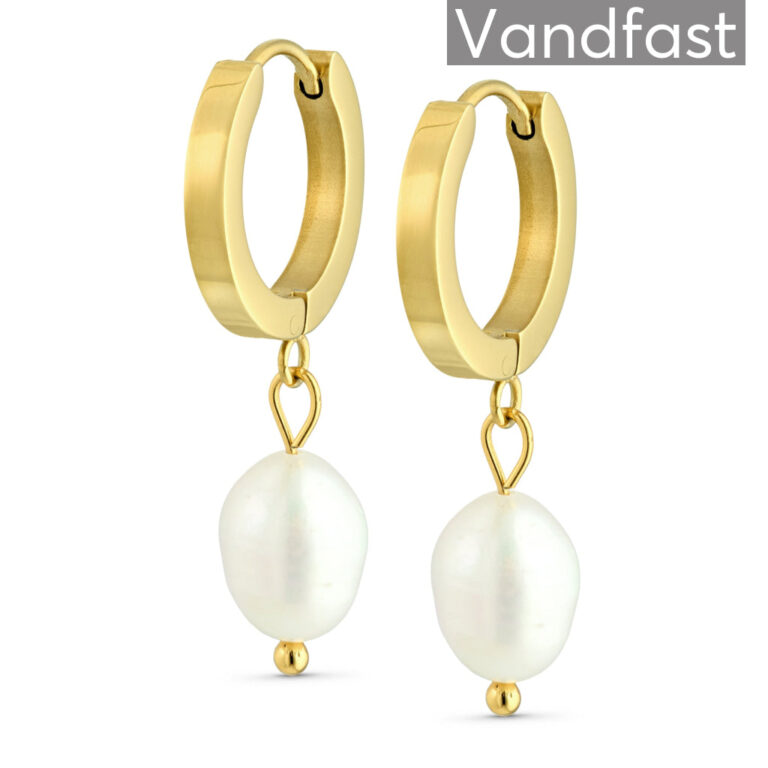 ANNEBRAUNER Creole Pearl Øreringe 18K Guldbelagt