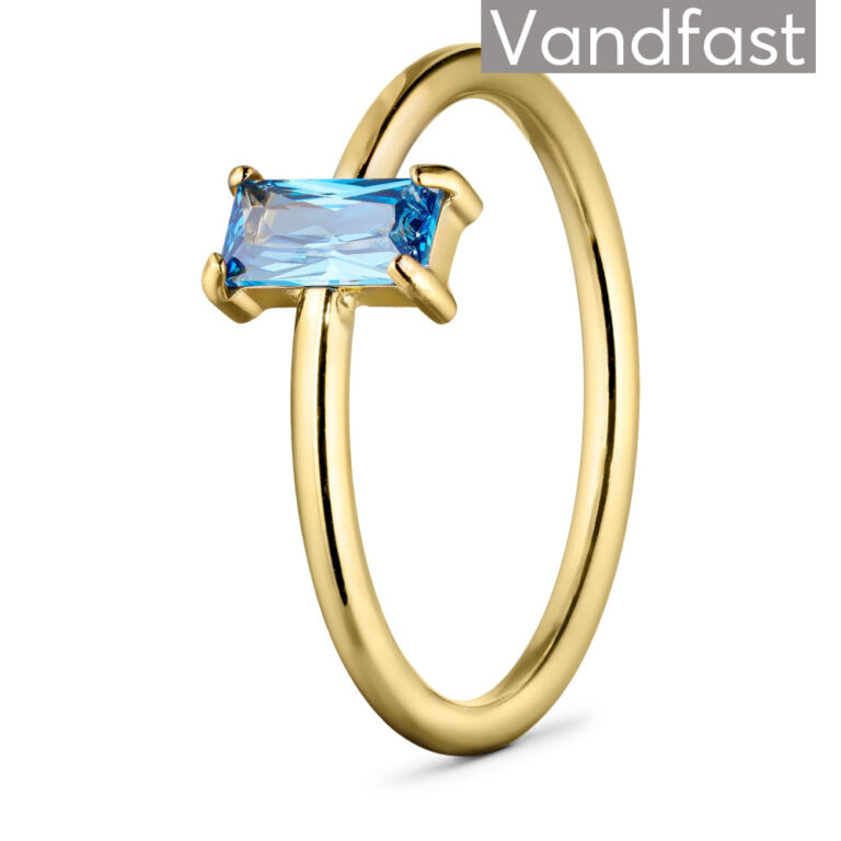 ANNEBRAUNER Deluxe Petite L-Sapphire Ring 18K Guldbelagt - 48