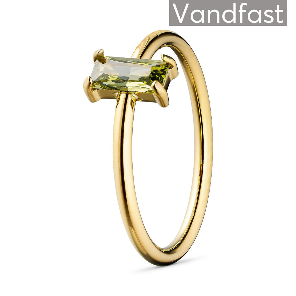 ANNEBRAUNER Deluxe Petite Peridot Ring 18K Guldbelagt - 48