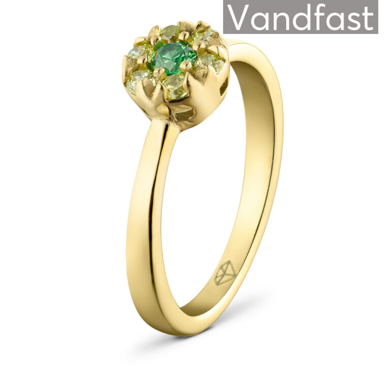 ANNEBRAUNER Flower Apple Green Ring 18K Guldbelagt - 48