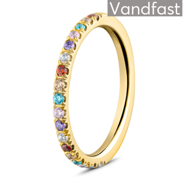 ANNEBRAUNER Side Ring Multicolor Ring 18K Guldbelagt - 48