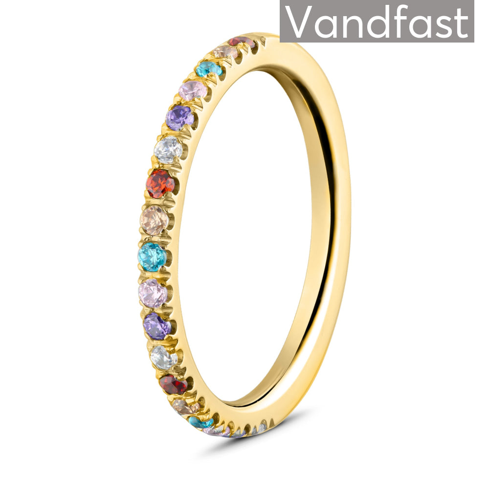 ANNEBRAUNER Side Ring Multicolor Ring 18K Guldbelagt - 48