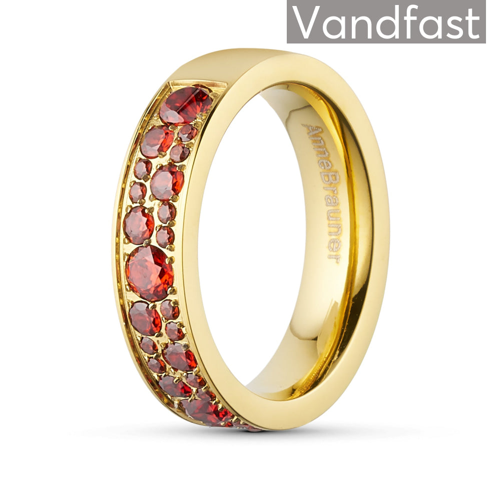 ANNEBRAUNER Sparkling Red Ring 18K Guldbelagt - 48