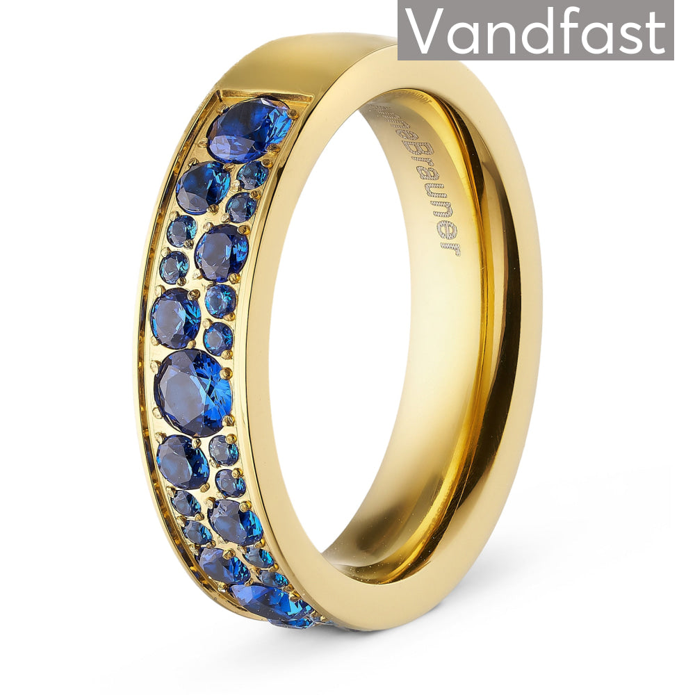 ANNEBRAUNER Sparkling Sapphire Blue Ring 18K Guldbelagt - 48