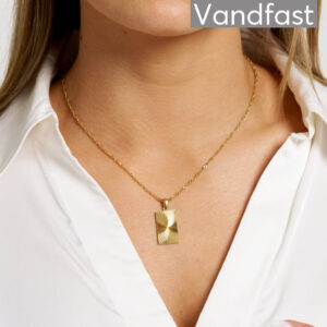 ANNEBRAUNER Sun Texture Rectangle Halskæde 18k guldbelagt