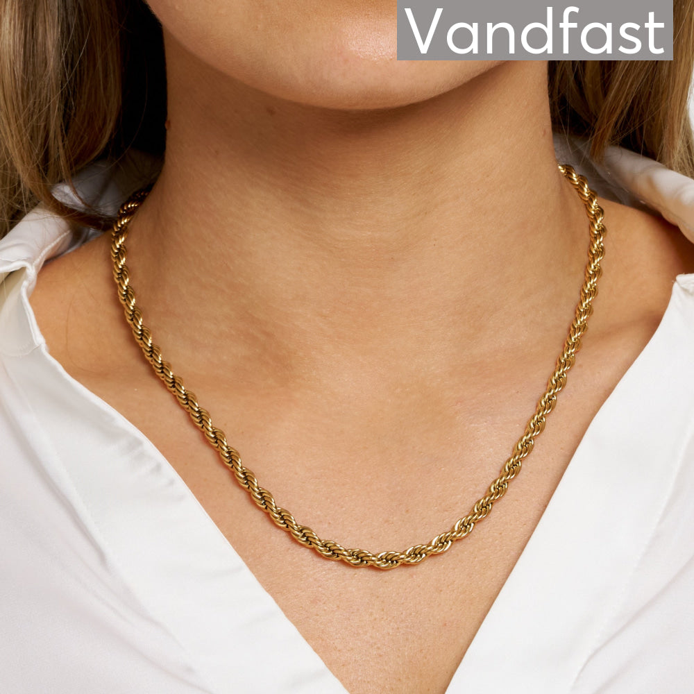 ANNEBRAUNER Swirl 5 mm Halskæde 18K Guldbelagt