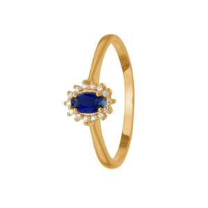 Aagaard - 8 kt. guld ring med blå safir