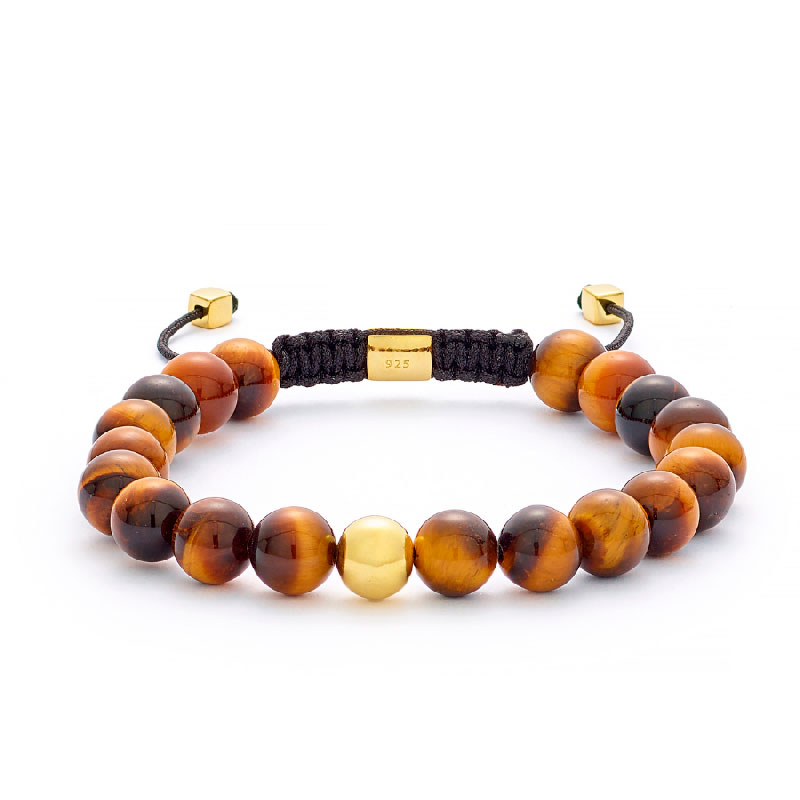 Alexander Lynggaard Color Up armbånd Tiger Eye Braided 8mm - Justerbar