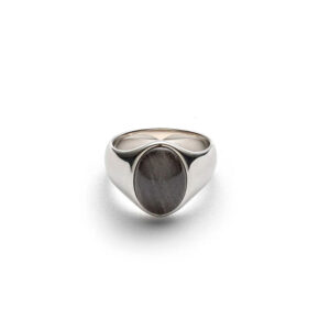 Alexander Lynggaard Hope Oval Signet ring i sølv med obsidian
