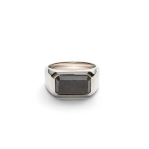 Alexander Lynggaard Hope Rectangle Signet ring i sølv med obsidian