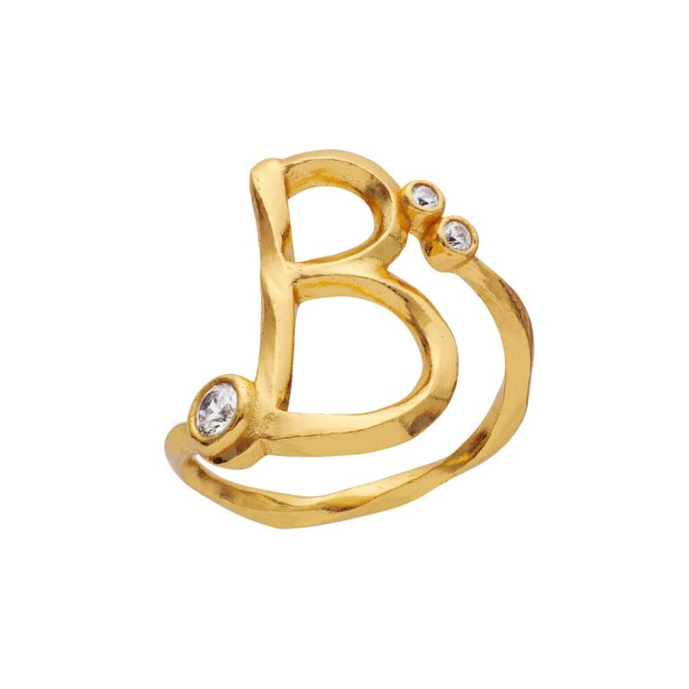 Alfabet Ring, B - Forgyldt