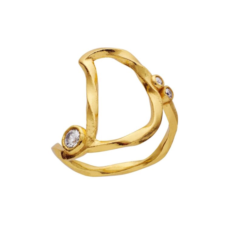 Alfabet Ring, D - Forgyldt