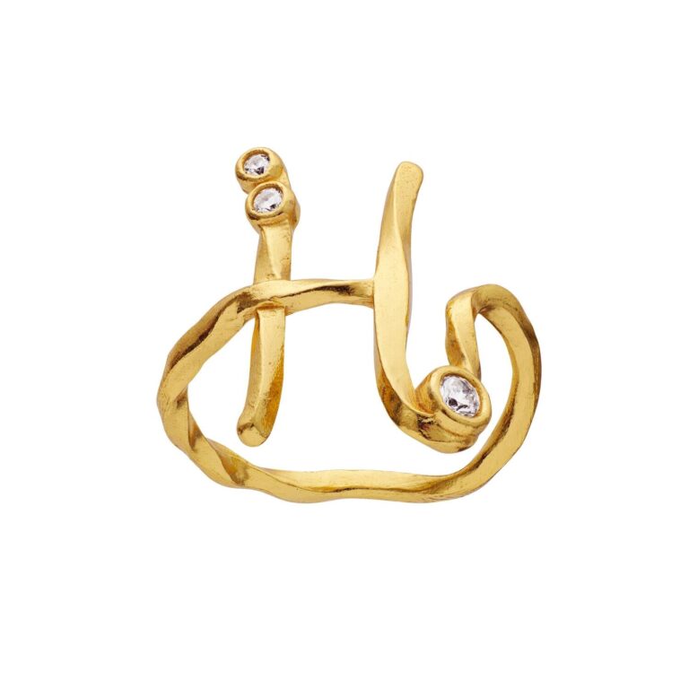 Alfabet Ring, H - Forgyldt