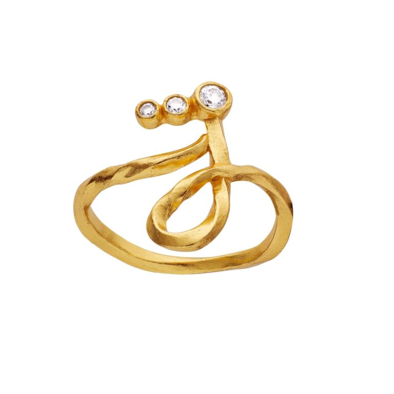 Alfabet Ring, J - Forgyldt