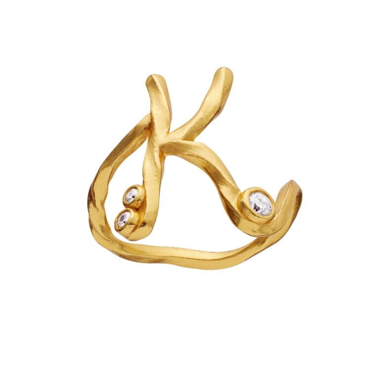Alfabet Ring, K - Forgyldt