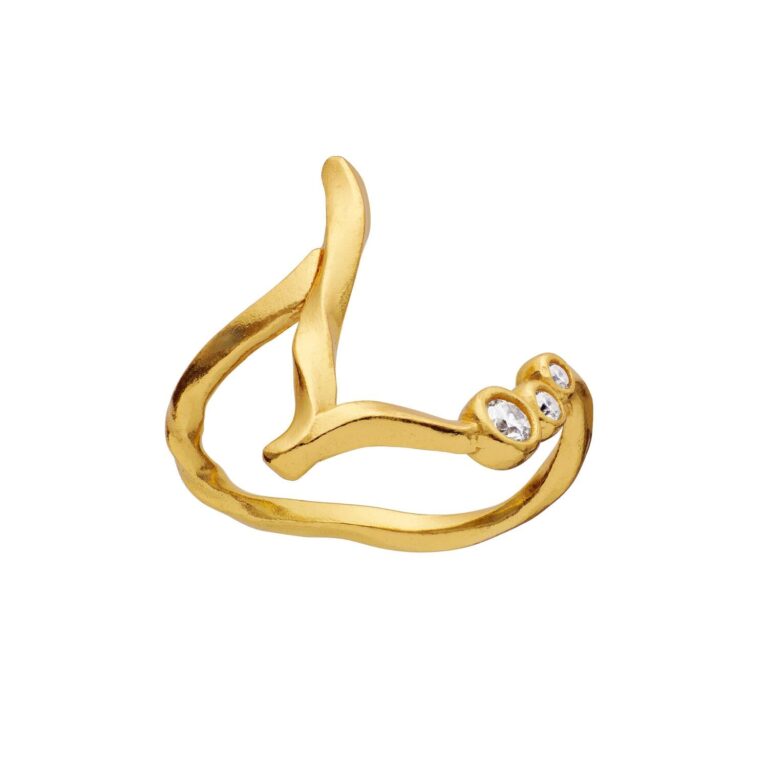 Alfabet Ring, L - Forgyldt