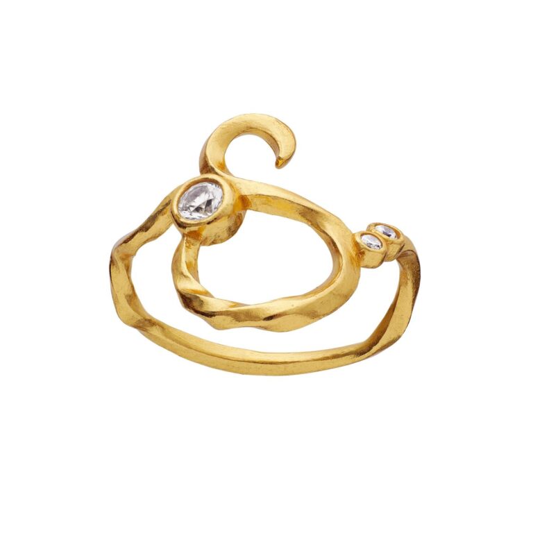 Alfabet Ring, S - Forgyldt