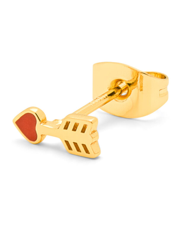 Amor ørestik - forgyldt/rød