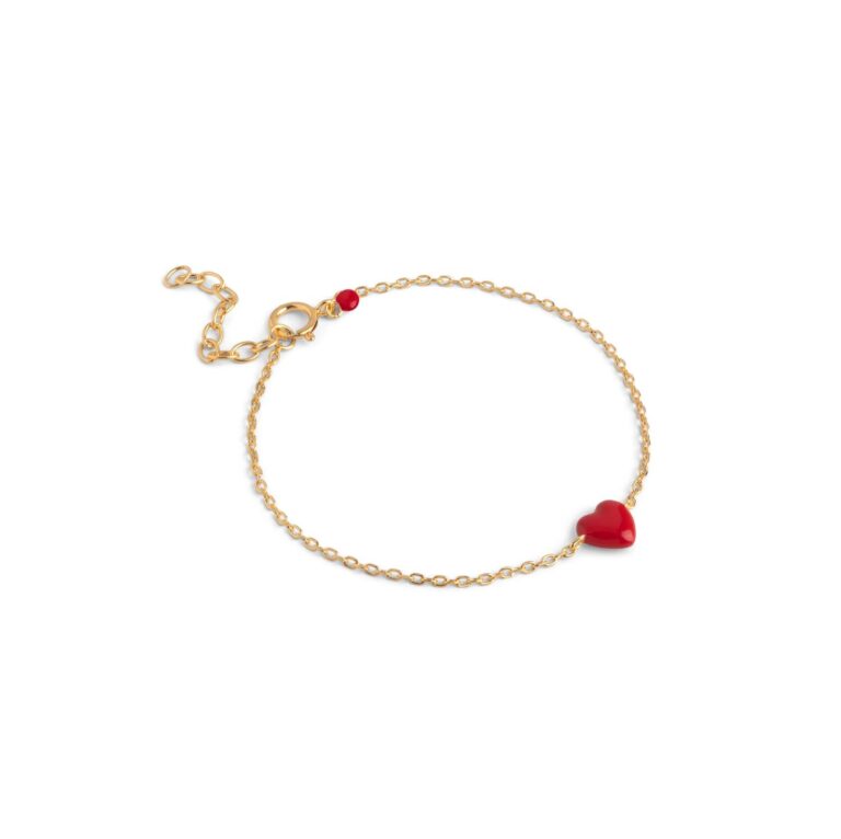 Amore armbånd - forgyldt/rød