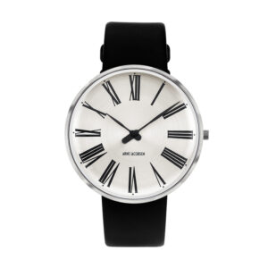 Arne Jacobsen 40 mm Roman Sunray Watch med sort rem og stålskive