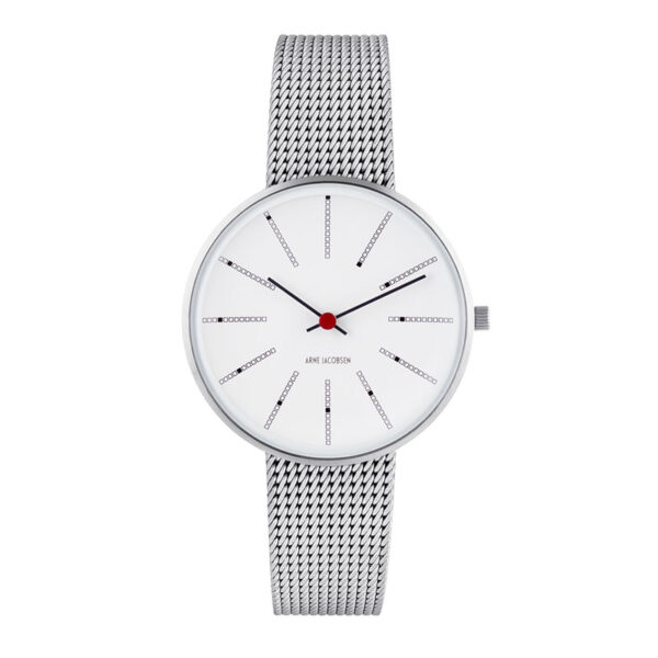 Arne Jacobsen Bankers Watch Ø34 Unisexur i stål med mesh lænke