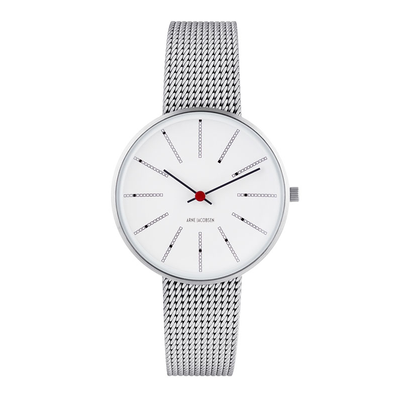 Arne Jacobsen Bankers Watch Ø34 Unisexur i stål med mesh lænke