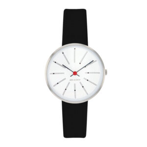 Arne Jacobsen Bankers Watch armbåndsur, ø30 mm med sort rem