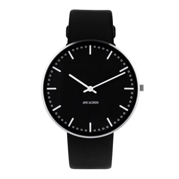 Arne Jacobsen City Hall Watch Ø 40 mm Unisexur, med sort rem