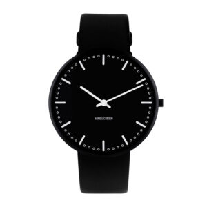 Arne Jacobsen City Hall Watch Ø 40 mm armbåndsur med sort rem