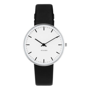 Arne Jacobsen City Hall Watch armbåndsur Ø34, sort rem