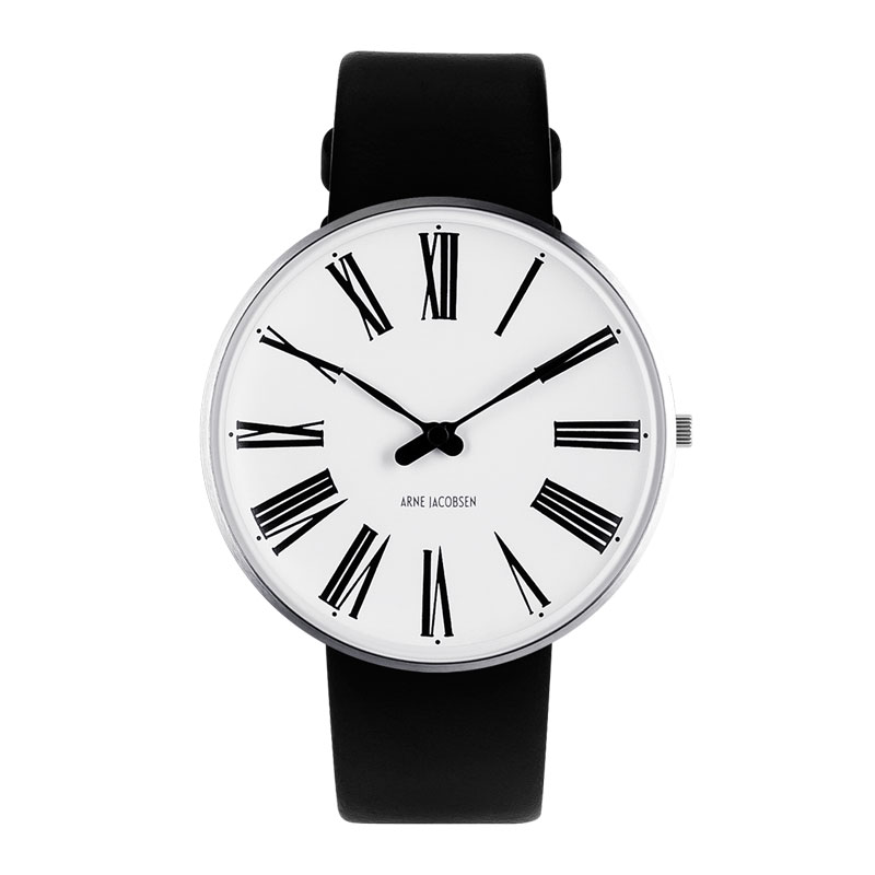 Arne Jacobsen Ø40 Roman Watch unisexur med sort rem
