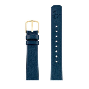 Arne Jacobsen Oxford blå læderrem med forgyldt spænde, passer til Ø 34 mm