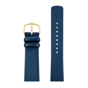 Arne Jacobsen Oxford blå læderrem med forgyldt spænde, passer til Ø 40 mm