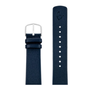 Arne Jacobsen Oxford blå læderrem med stål spænde, passer til Ø 46 mm