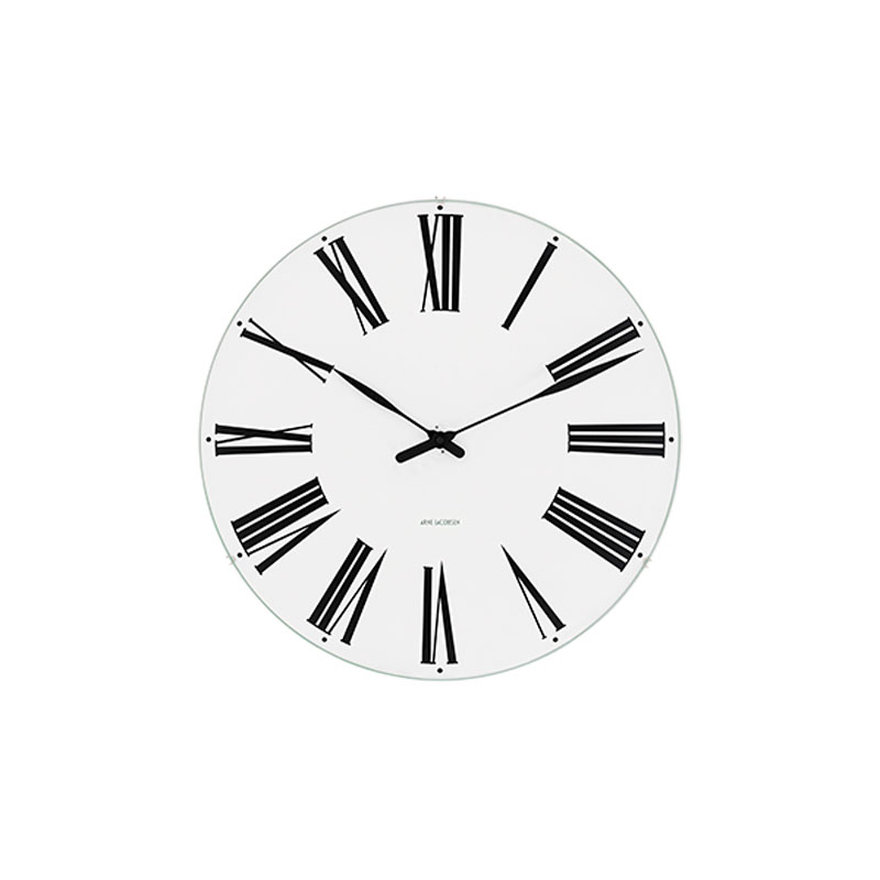 Arne Jacobsen Roman vægur med hvid skive, Ø16 cm