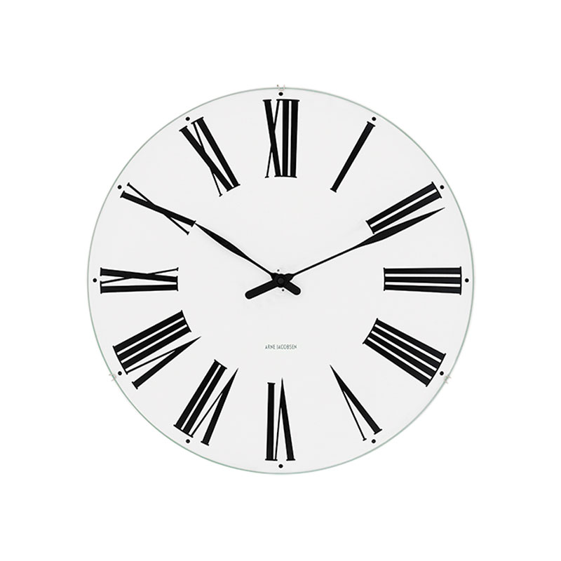 Arne Jacobsen Roman vægur med hvid skive, Ø21 cm
