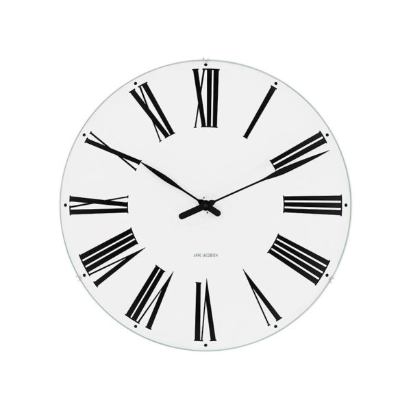Arne Jacobsen Roman vægur med hvid skive, Ø29 cm