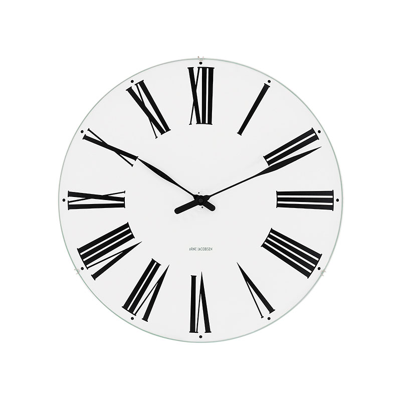 Arne Jacobsen Roman vægur med hvid skive, Ø29 cm