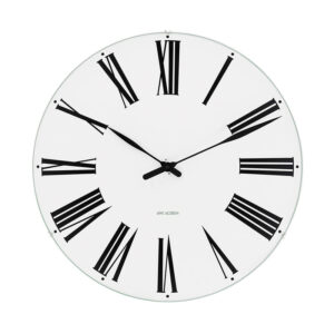 Arne Jacobsen Roman vægur med hvid skive, Ø48 cm