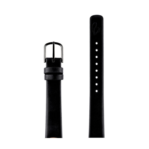 Arne Jacobsen sort læderrem med sort stål spænde, passer til Ø 30 mm