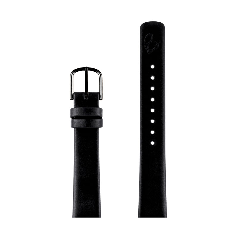 Arne Jacobsen sort læderrem med sort stål spænde, passer til Ø 34 mm