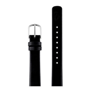 Arne Jacobsen sort læderrem med stål spænde, passer til Ø 30 mm