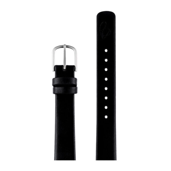 Arne Jacobsen sort læderrem med stål spænde, passer til Ø 30 mm