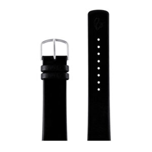 Arne Jacobsen sort læderrem med stål spænde, passer til Ø 40 mm