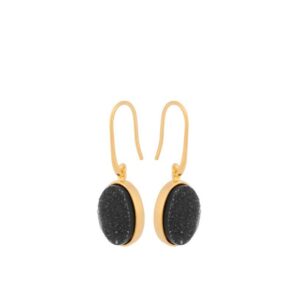 Ash Earrings | Forgyldt M/black Druzy Fra Pernille Corydon